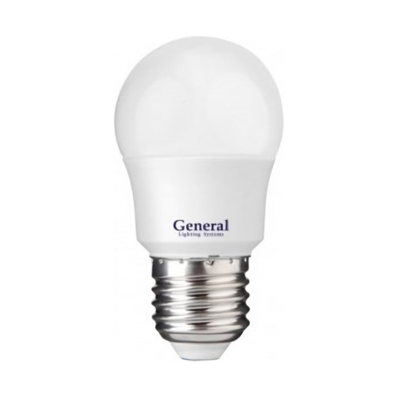 Светильник General шар P45 E27 7Вт 6500К 45х74мм пластик алюминий 639900