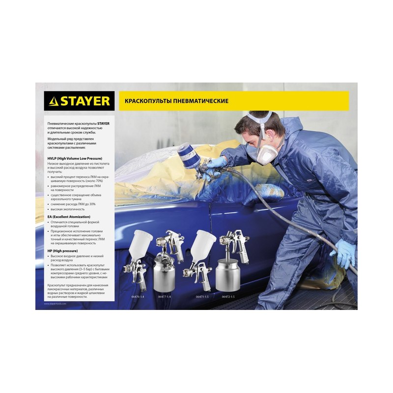 Краскопульт пневматический STAYER MASTER 1,5мм