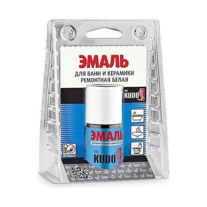 Эмаль KUDO для ванн белая матовая (15мл)