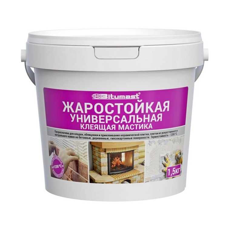 Мастика битумная жаростойкая Bitumast клеящая (1,5кг)