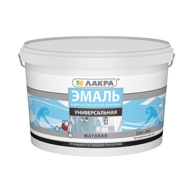 Эмаль акриловая ЛАКРА белая матовая (2,5кг)