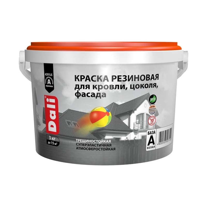 Краска резиновая серая для кровли (3кг)