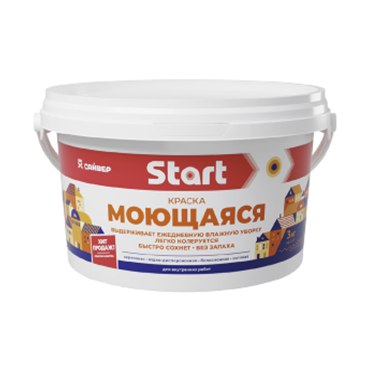 Краска водно-дисперсионная Старт моющаяся (1кг)