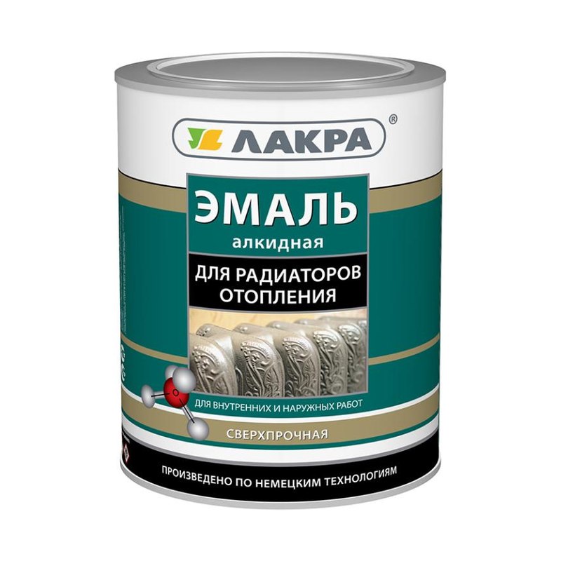 Эмаль алкидная ЛАКРА белая полуматовая (0,9кг)