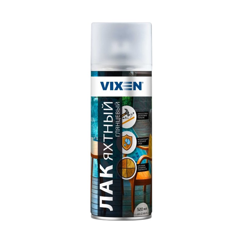 Лак яхтный глянцевый аэрозоль 520мл VIXEN
