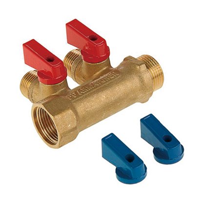 Коллектор шаровой плоский VIEIR 3/4"х1/2" 2 выхода
