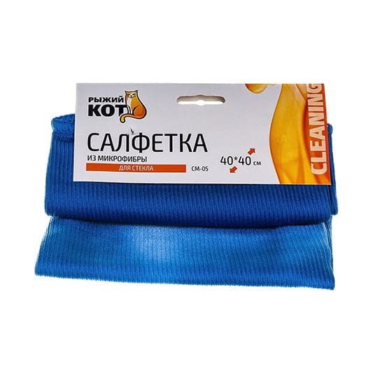 Салфетка для стекла Рыжий Кот цвет белый (40×40 см)