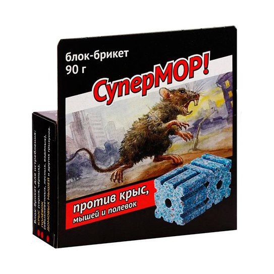 Средство от мышей Супермор 90г блок-брикет