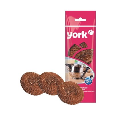 Губка для посуды YORK медная (3шт)