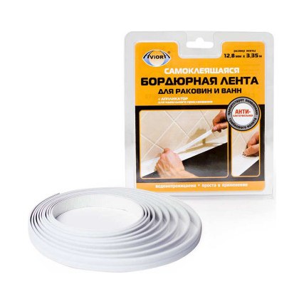Бордюрная лента AVIORA цвет белый (12,8×3,35 см)