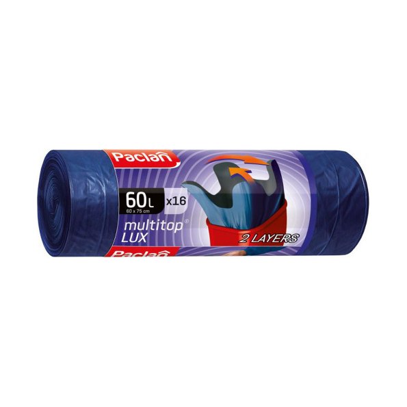 Мешки для мусора 60л двойные с ручками (16шт)