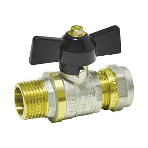 Кран шаровый для м/п труб обжимной 20х1/2" НР