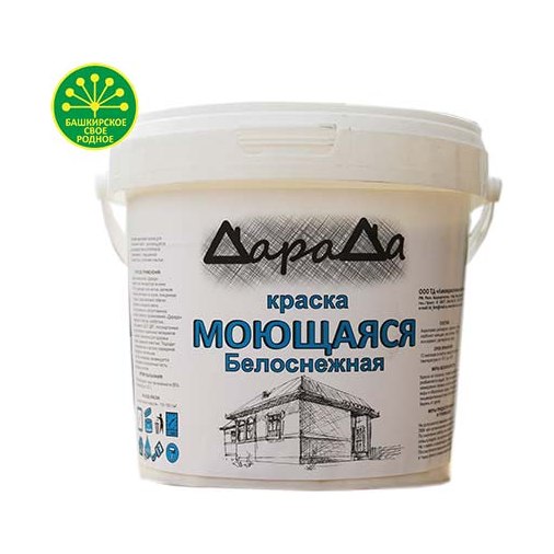 Краска акриловая ДАРАДА белоснежная водостойкая (1,4кг)