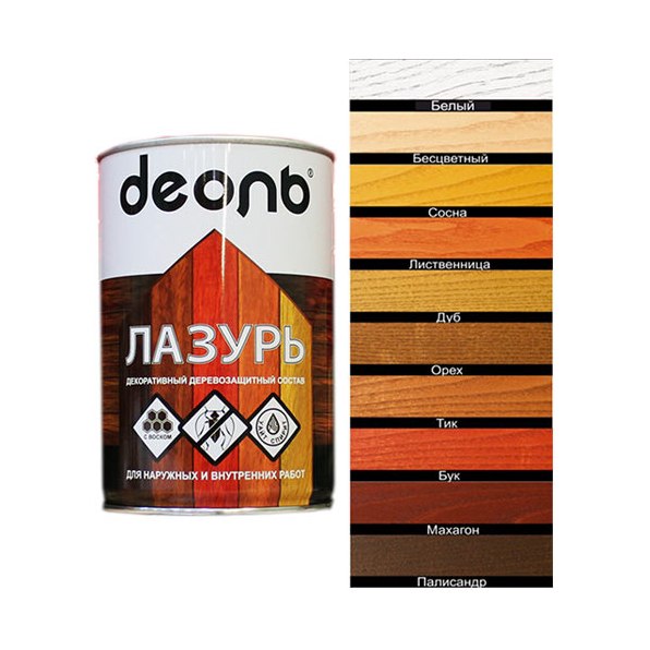 Пропитка для древесины Лазурь Deol цвет махагон (0,75л)