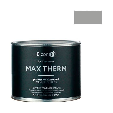 Эмаль термостойкая Elcon серебристая (0,4кг)