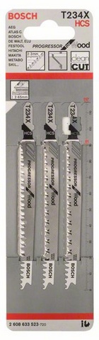 Пилки для электролобзика BOSCH T234X HCS (3шт)