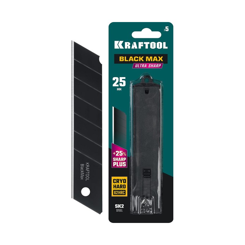 Лезвие сегментированное 25мм 5шт Kraftfool black