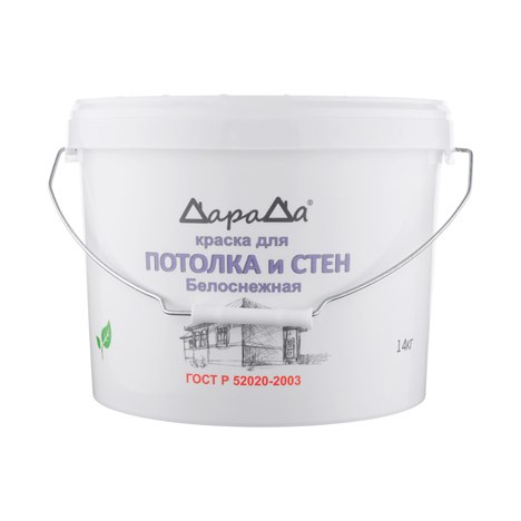 Краска акриловая ДАРАДА для потолка белоснежная (14кг)
