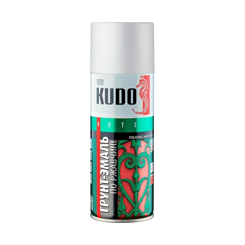 Грунт-эмаль по ржавчине KUDO RAL 9003 белая 520 мл