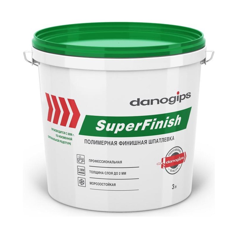 Шпатлевка готовая финишная SuperFinish Danogips 3 л/5 кг