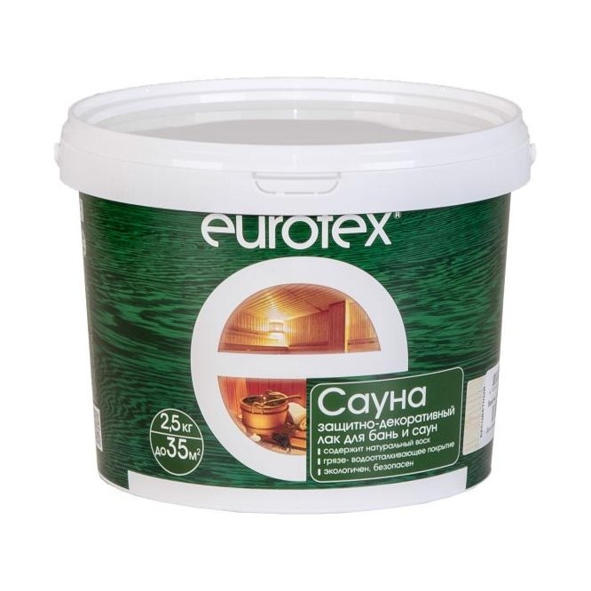 Лак защитный для дерева Eurotex Сауна 2,5 кг