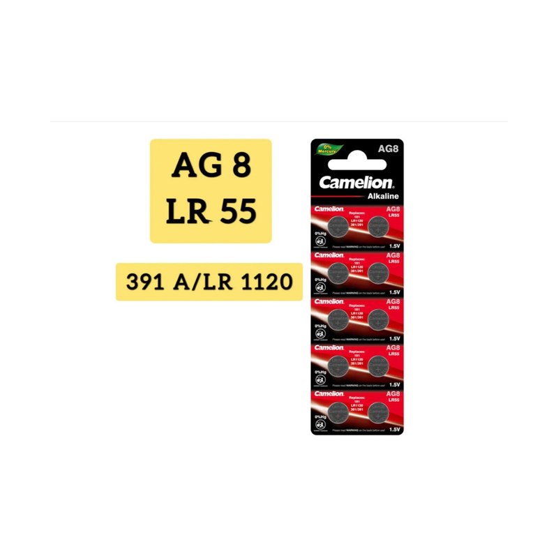 Элемент питания AG8 LR55 LR1120 Camelion