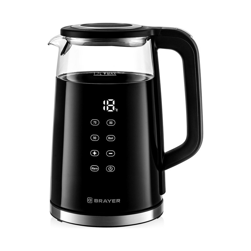 Чайник электрический BRAYER 1043BR-BK 1,5л 2,2кВт нержавеющая сталь черный покры