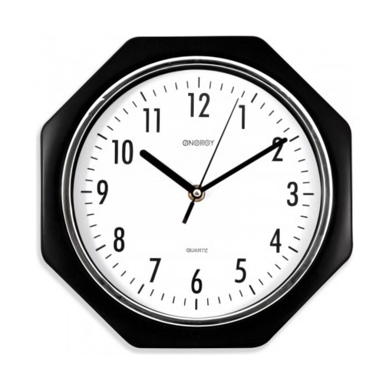 Часы настенные пластик Energy EC-06 24,5х24,5см восьмиугол плавный ход