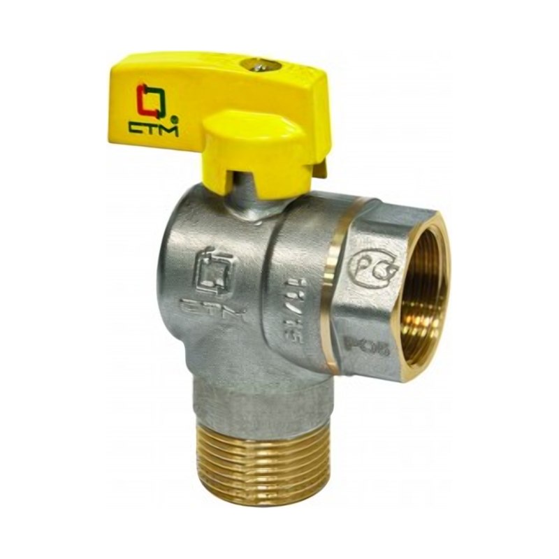 Кран шаровой для газа угловой 1/2" бабочка