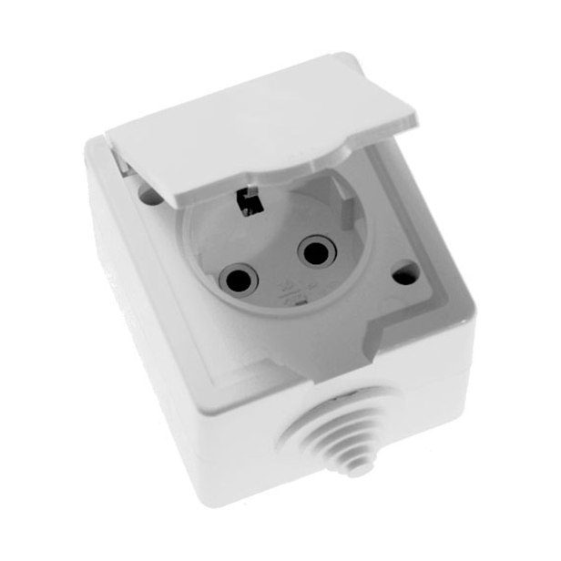 Розетка для открытой проводки  брызгозащитная  16 А-IP44