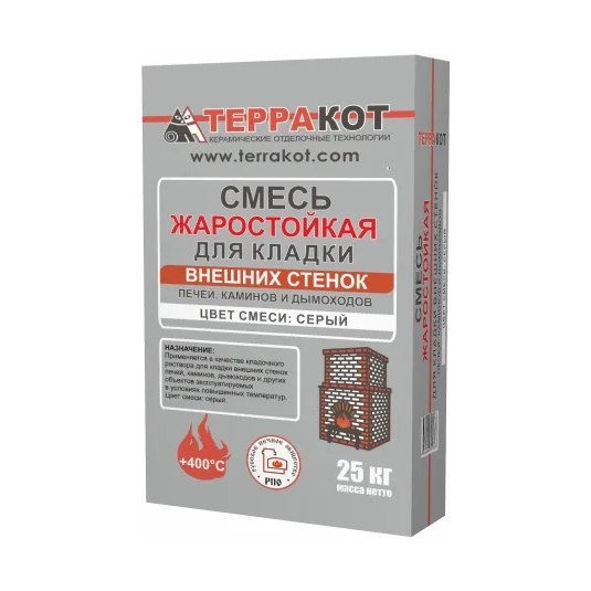 Смесь жаростойкая ТЕРРАКОТ для наружных работ (25кг)