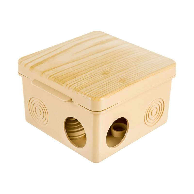 Коробка распаячная деревянная IP54 80×80×50 мм