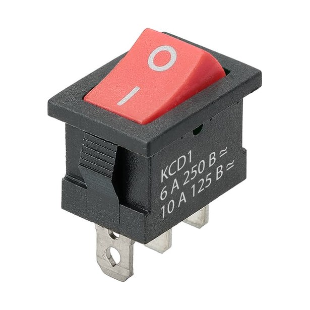 Переключатель клавишный пластиковый TDM YL-211-02 2 положения 1з чёрный корпус к
