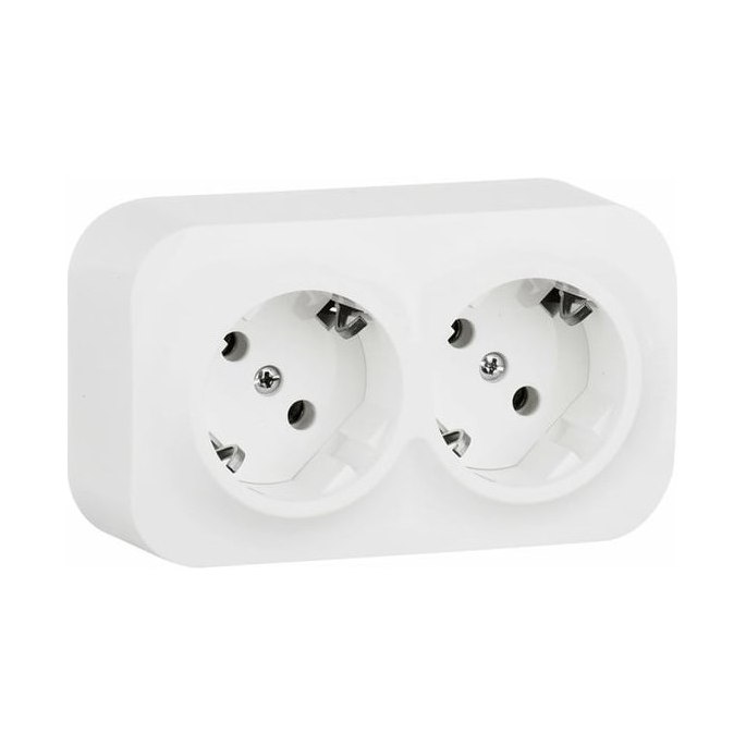 Блок розеточный Legrand Quteo белый 2х2К+З IP20