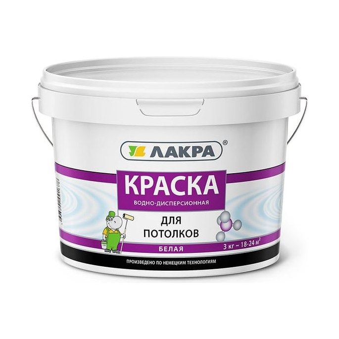 Краска водно-дисперсионная ЛАКРА белоснежная (3кг)