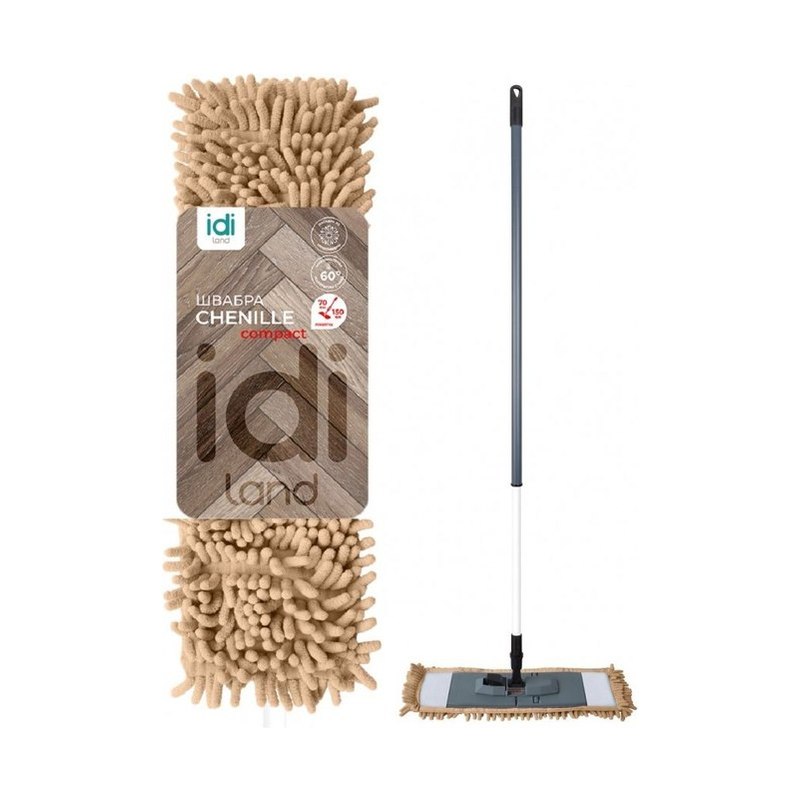 Швабра насадка плоская микрофибра Chenille Comp 13х43см ручка120