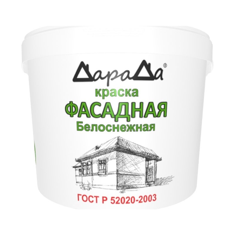 Краска фасадная акриловая ДАРАДА белоснежная (14кг)
