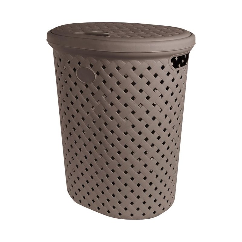 Корзина для белья Plast Team Rattan шоколадный мокко (42л)