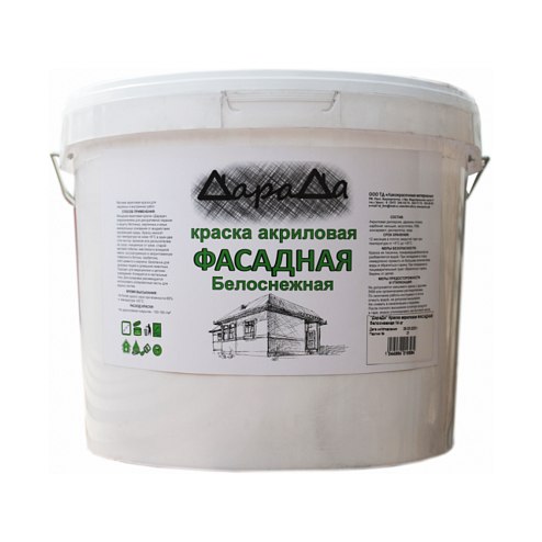 Краска фасадная акриловая ДАРАДА белоснежная (4,2кг)
