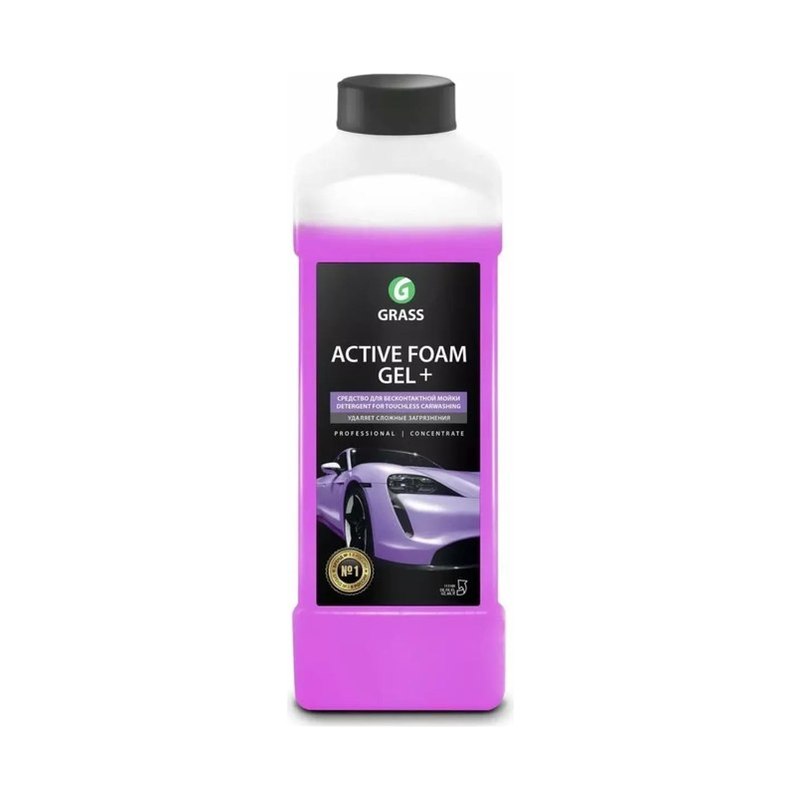 Шампунь для бесконтактной мойки Grass Active Foam Gel 1л расход 20-30г на машину