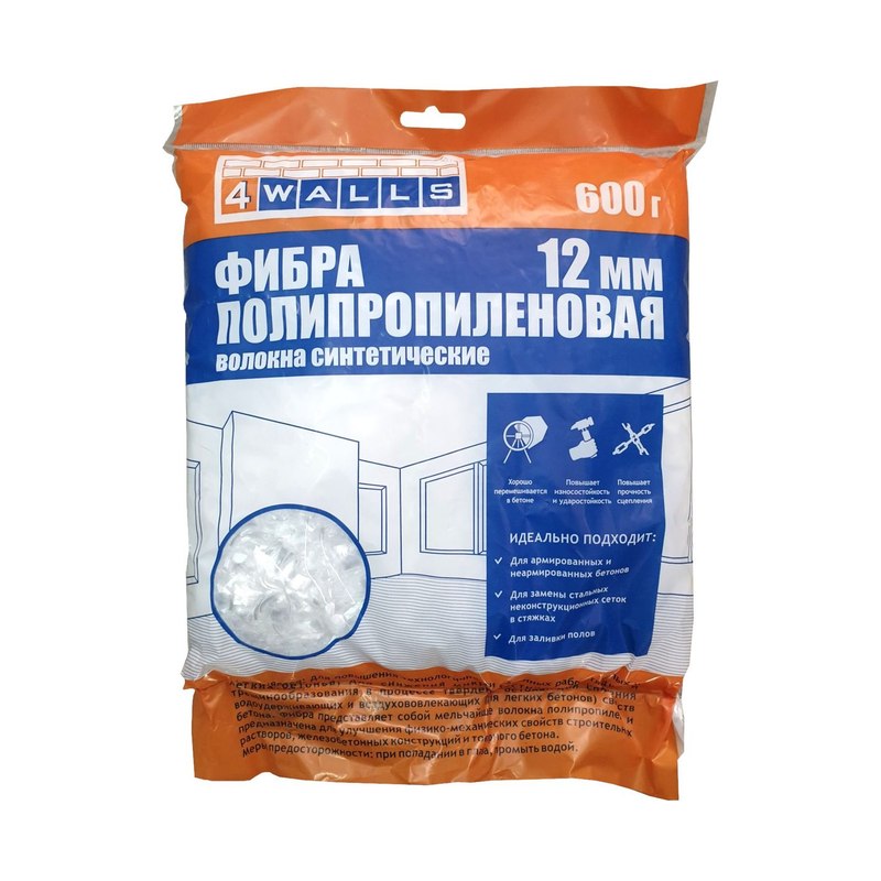 Фиброволокно 12мм для бетона (600гр)