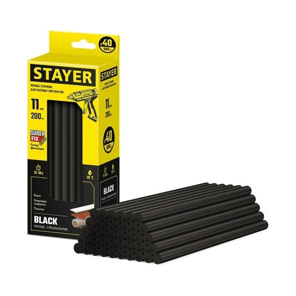 Стержни клеевые черные STAYER