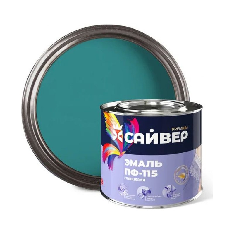 Сайвер эмаль ПФ-115 бирюзовый 1,8 кг