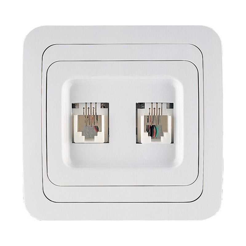 Розетка компьютерная RJ-45 белая (2 гнезда)