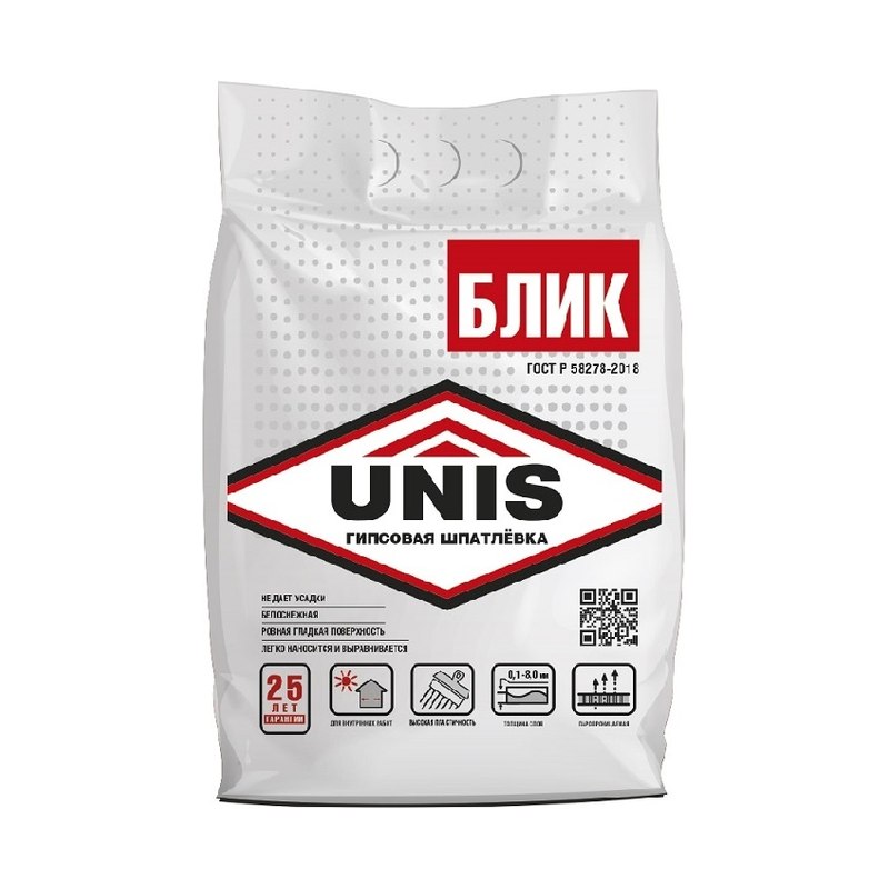 Шпаклёвка гипсовая ЮНИС БЛИК (5кг)