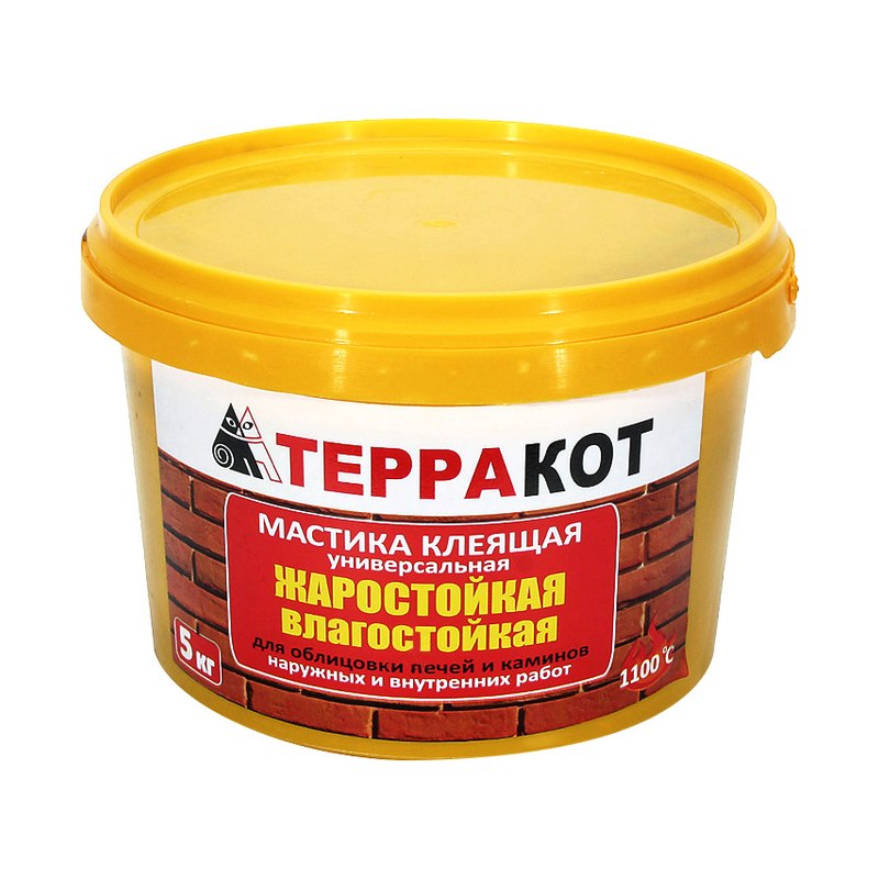Мастика клеящая жаростойкая Терракот 5кг