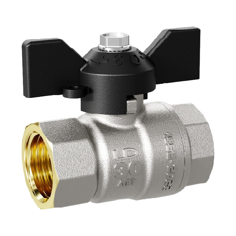 Кран шаровый PN40 3/4" В/В газовый бабочка