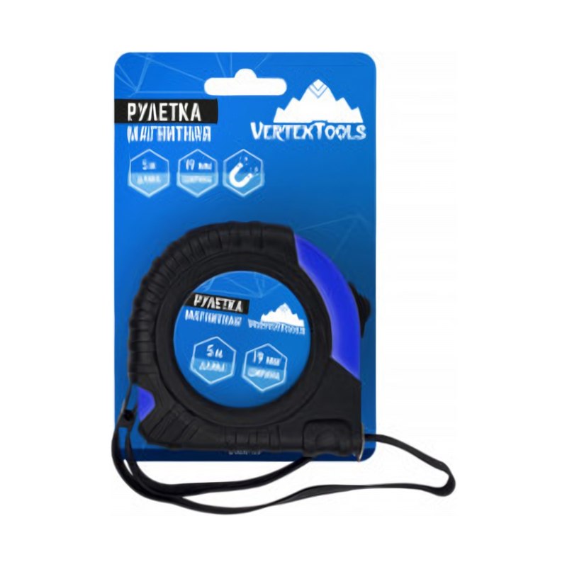 Рулетка Vertex магнитная (5м×19мм)