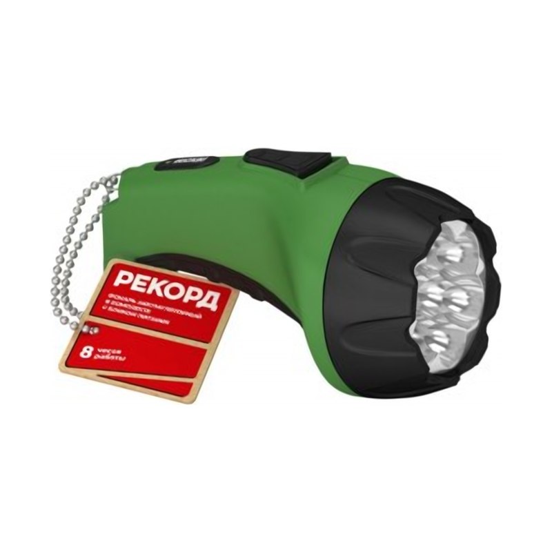 Фонарь ручной Фотон Рекорд PM-0107 аккумуляторный 4V 0,8Ah 7св/д зелёный пластик