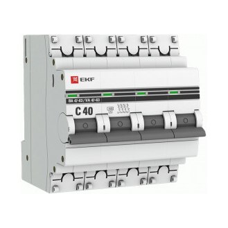 Автоматический выключатель EKF PROxima ВА47-63 4P 40А 4,5кА характеристика C mcb